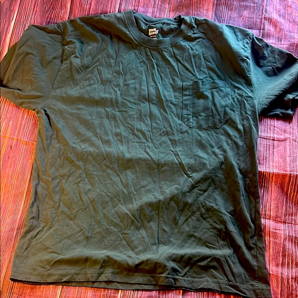 Work n’ Sport XL Pocket Mens Green Work Shirt 100% Cotton